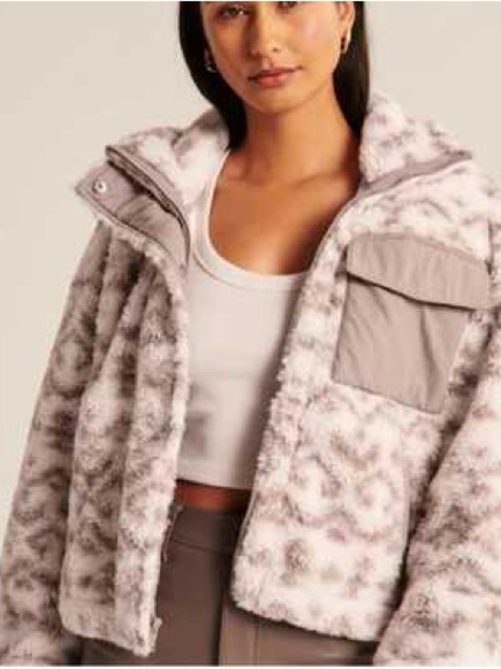 Abercrombie & Fitch Soft A&F Collection Sherpa Zip Jacket, Size XL